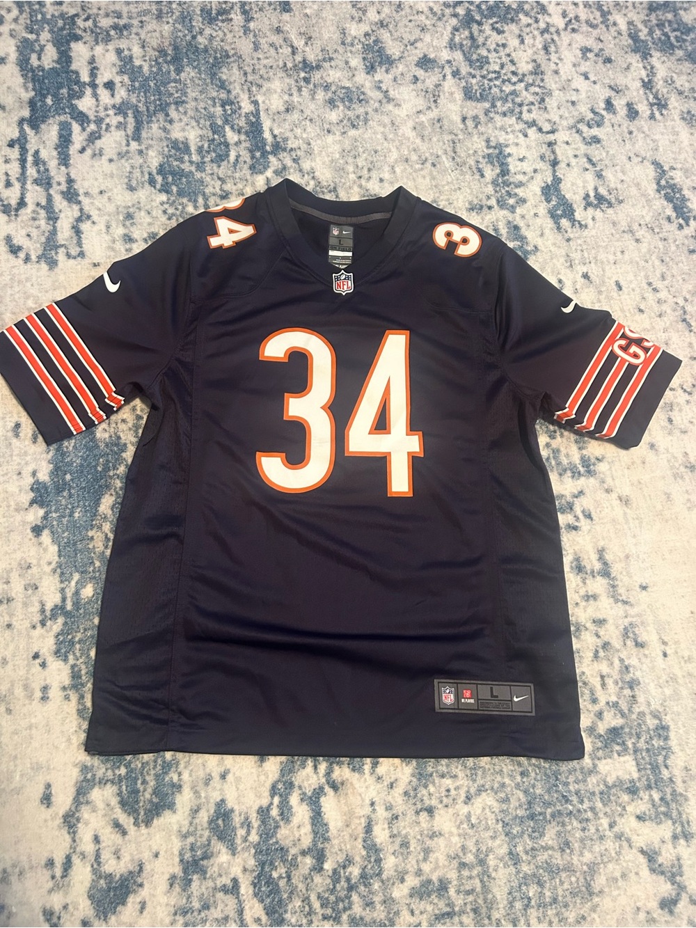 Nike Navy Chicago Bears #34 Football Jersey • L •